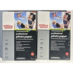 (2) OFFICE DEPOT Photo Paper Gloss 200 Sheets Platinum 4"x 6” Ser151-904 Inkjet